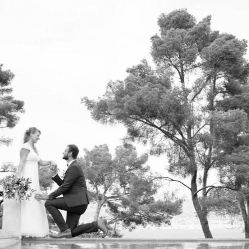 mariage en noir et blanc 